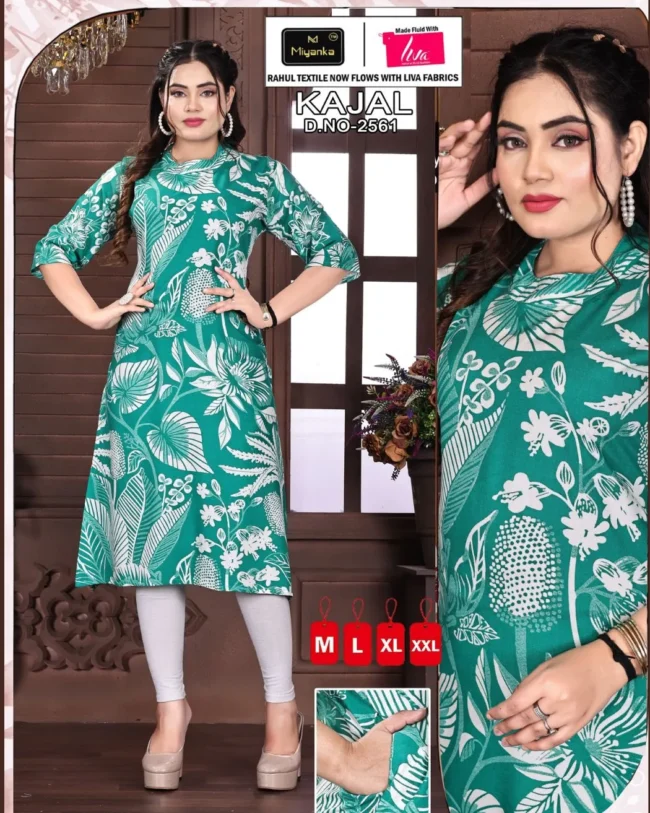 Kajal miyanka kurti (Teal Green)