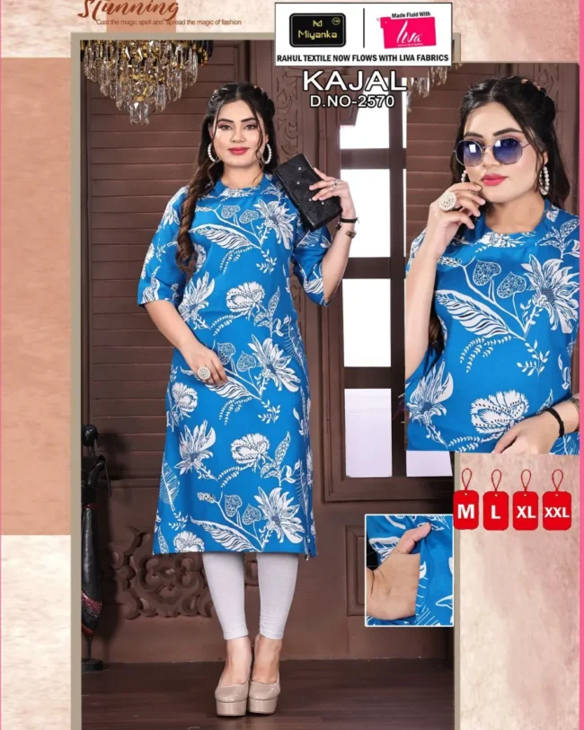 Kajal miyanka kurti (Sky Blue)