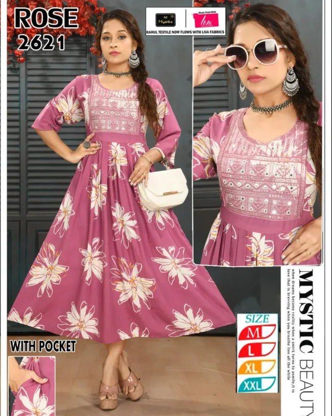 Rose miyanka kurti (Mauve Pink)