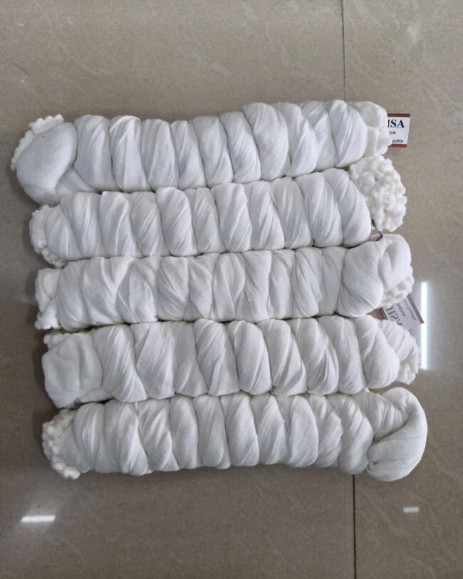 Cotton duppata Size 2.20 mtr Bundi Lace (White)