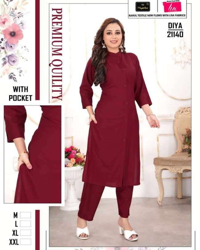 DIYA MIYANKA Kurti Set (Maroon)