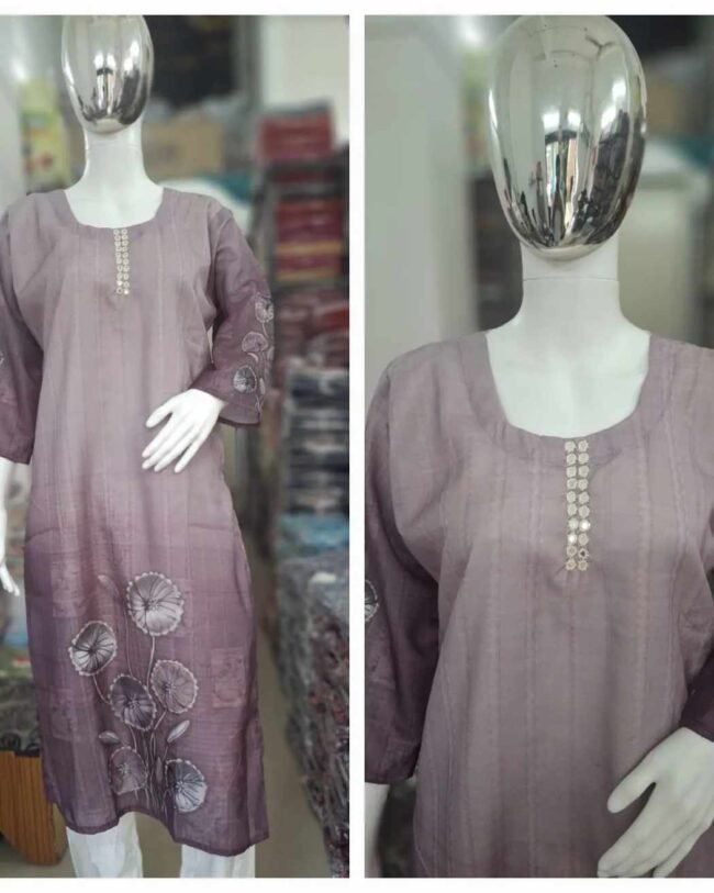 LINEN MIYANKA Kurti Pant Set (Mauve)