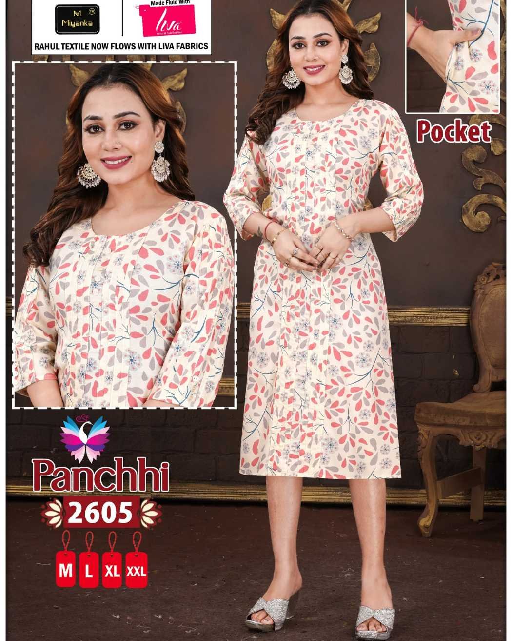 PANCHHI PRINTEX MIYANKA Kurti (M, L, XL, XXL)